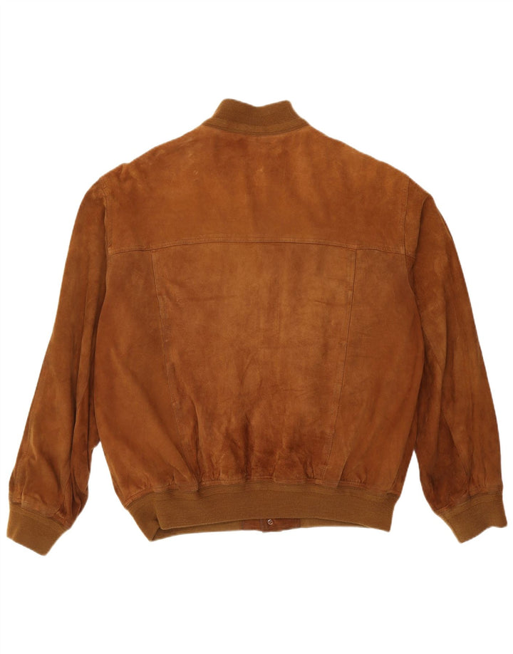 Vintage muška bomber jakna od brušene kože IT 55 2XL smeđa koža