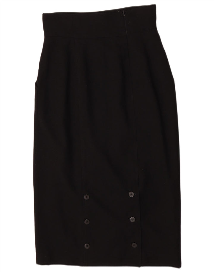 Fendi ženska midi suknja visokog struka IT 44 srednje veličine W28 crna vuna