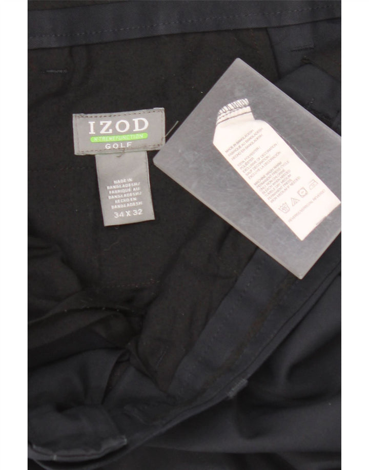 IZOD Muške golf ravne chino hlače W34 L32 tamnoplavi poliester