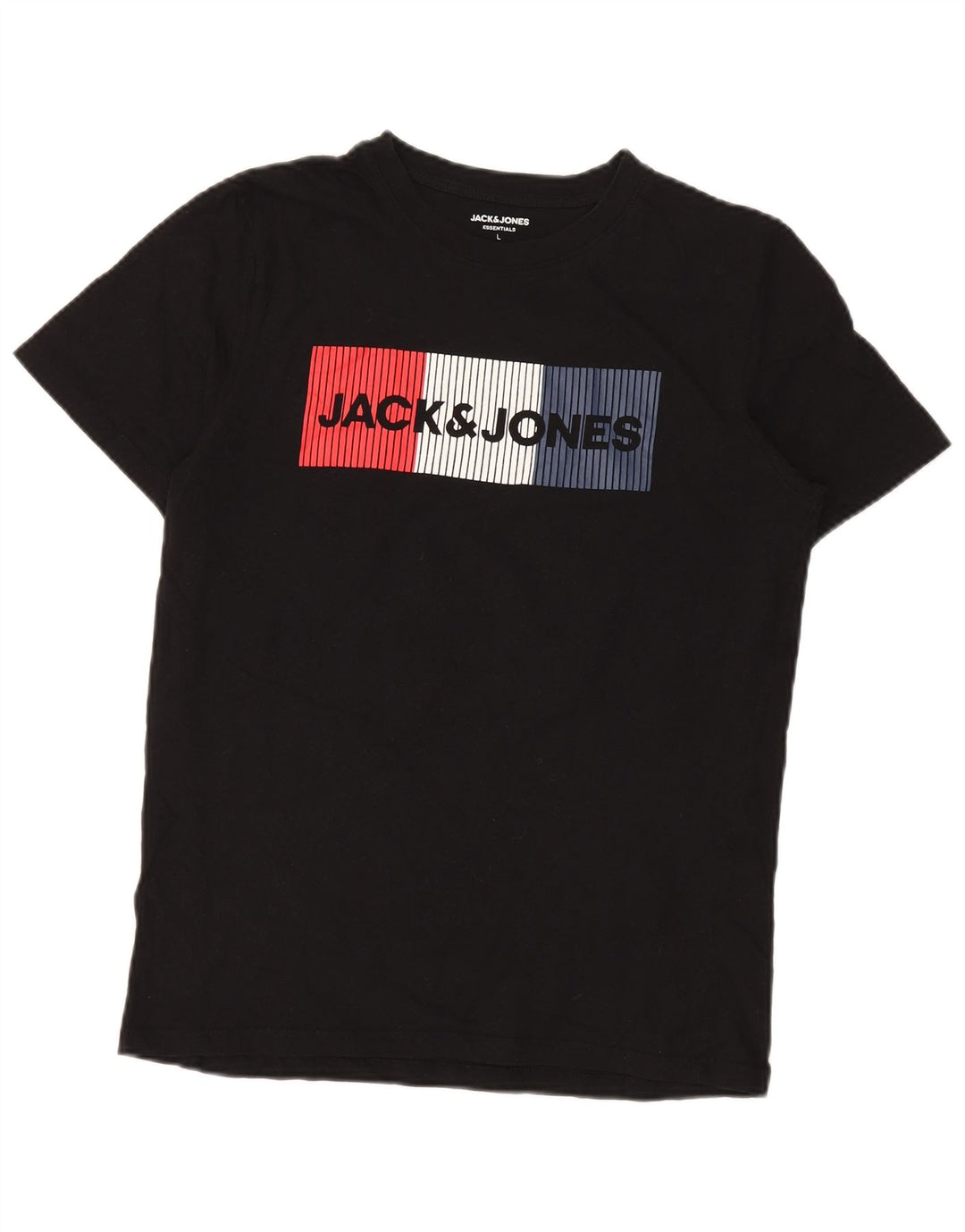 Velika crna pamučna muška majica s grafičkim motivima Jack & Jones