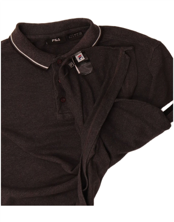 FILA Mens Polo Shirt Large Grey Cotton