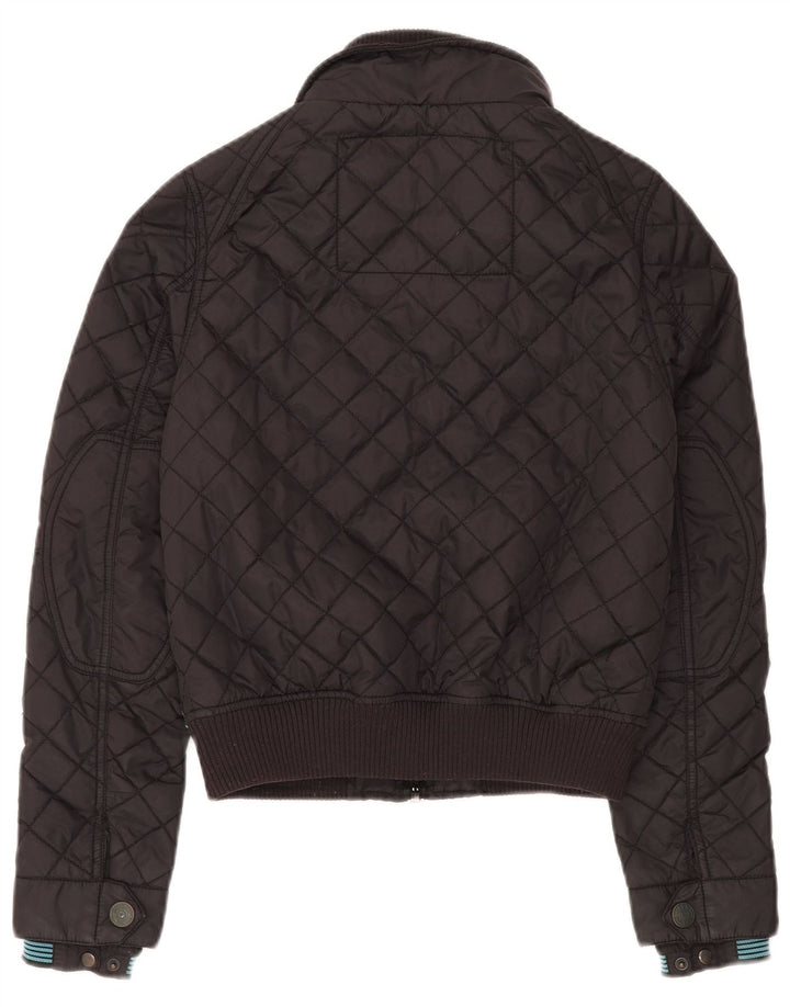 Superdry ženska prošivena pomoćna jakna UK 10 Mala crna najlonska