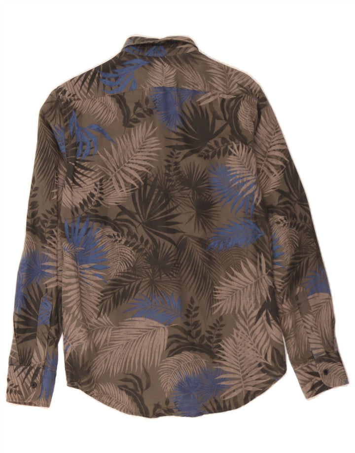 REPLAY Mens Regular Fit Abstract Pattern Shirt Small Grey Linen Vintage Replay and Second-Hand Replay from Messina Hembry 