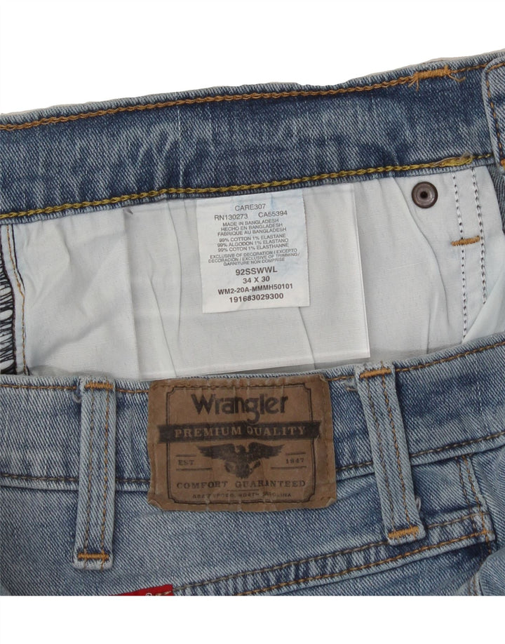 WRANGLER Womens Denim Shorts W34 Large Blue Cotton Vintage Wrangler and Second-Hand Wrangler from Messina Hembry 