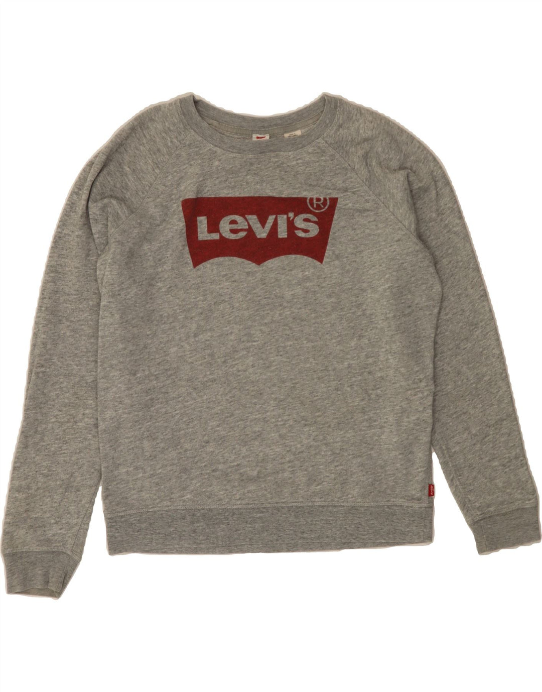 LEVI'S Womens Graphic Sweatshirt Jumper UK 16 Large Grey Cotton Vintage Levi's and Second-Hand Levi's from Messina Hembry 