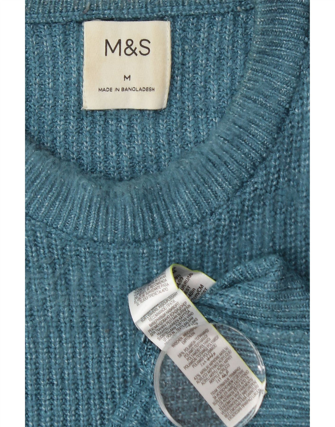 Marks & Spencer muški džemper s okruglim izrezom srednje plave boje od poliamida
