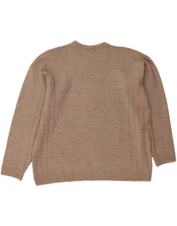 LACOSTE Muški džemper s V-izrezom, veličina 7 2XL, bež vuneni