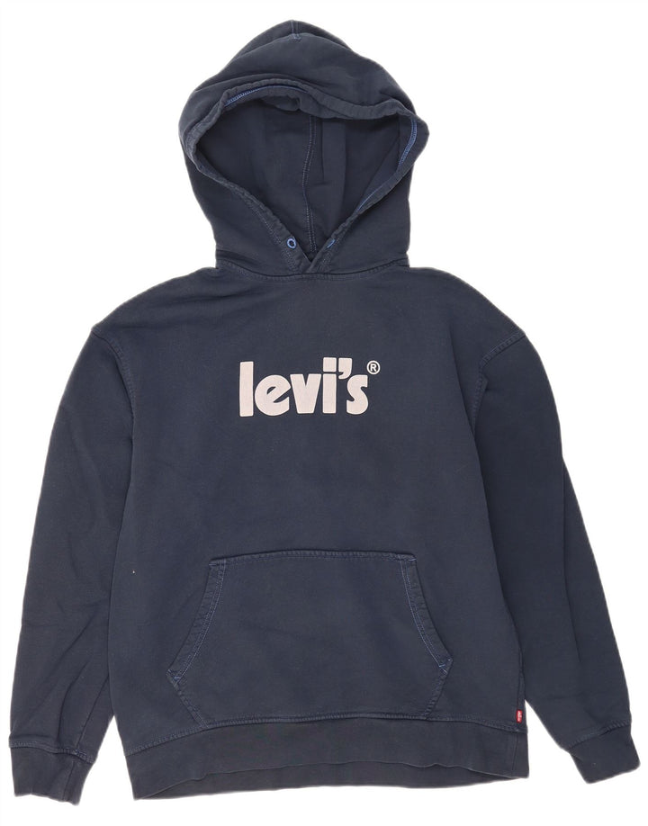 Levi's muška majica s kapuljačom s kapuljačom Srednje tamnoplavi pamuk