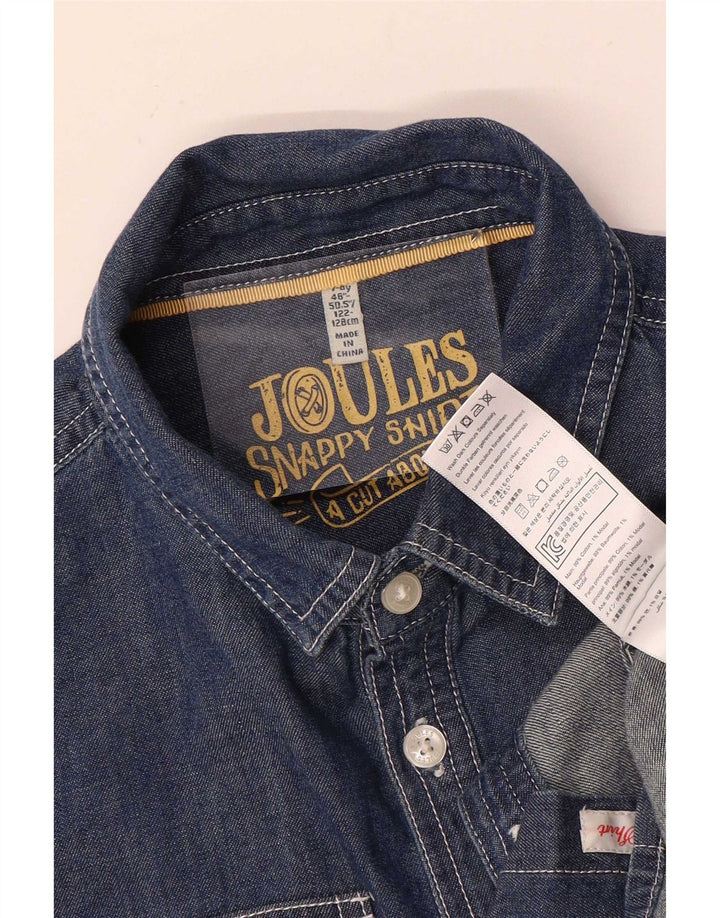 Joules Denim košulja za dječake 7-8 godina tamnoplavi pamuk