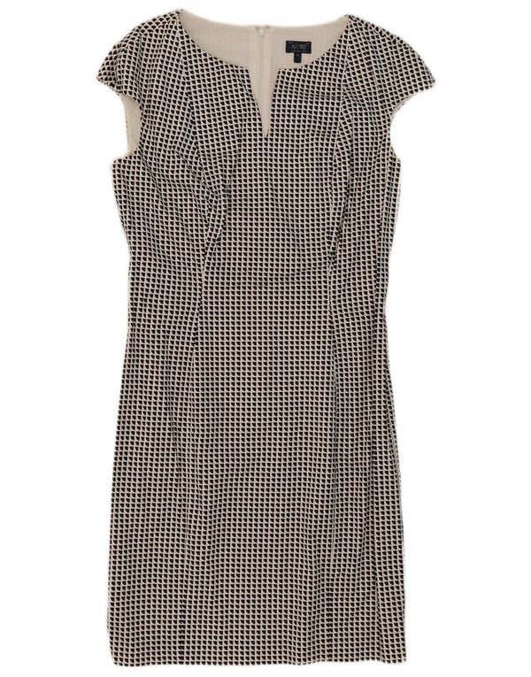 Armani Jeans Womens Sheath Dress IT 48 XL White Geometric Cotton