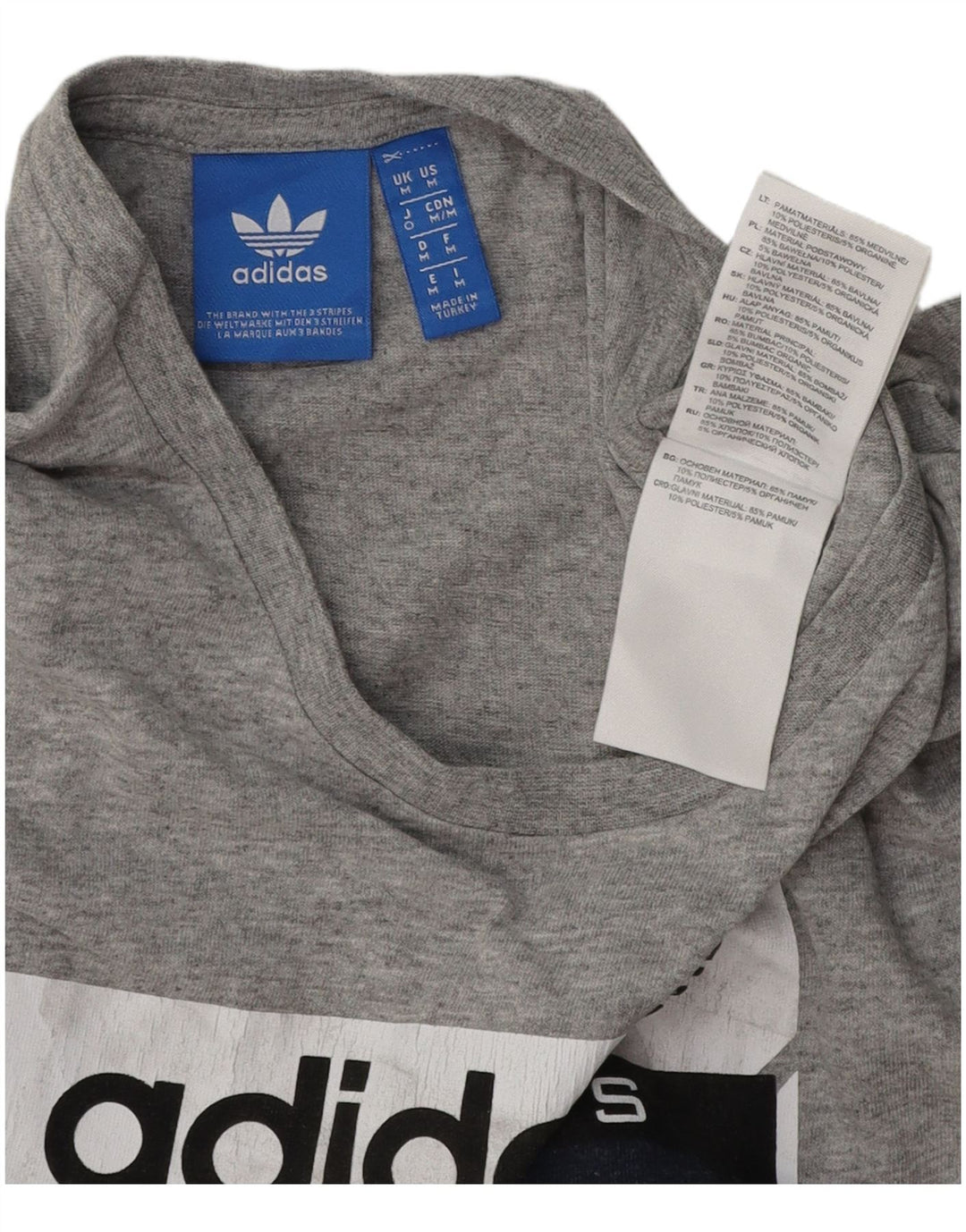 ADIDAS muška grafička majica kratkih rukava srednje sivi pamuk