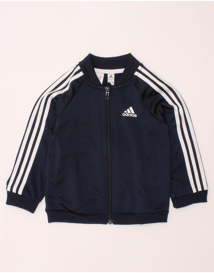 Gornja jakna za trenirku ADIDAS za dječake 12-18 mjeseci tamnoplava poliester