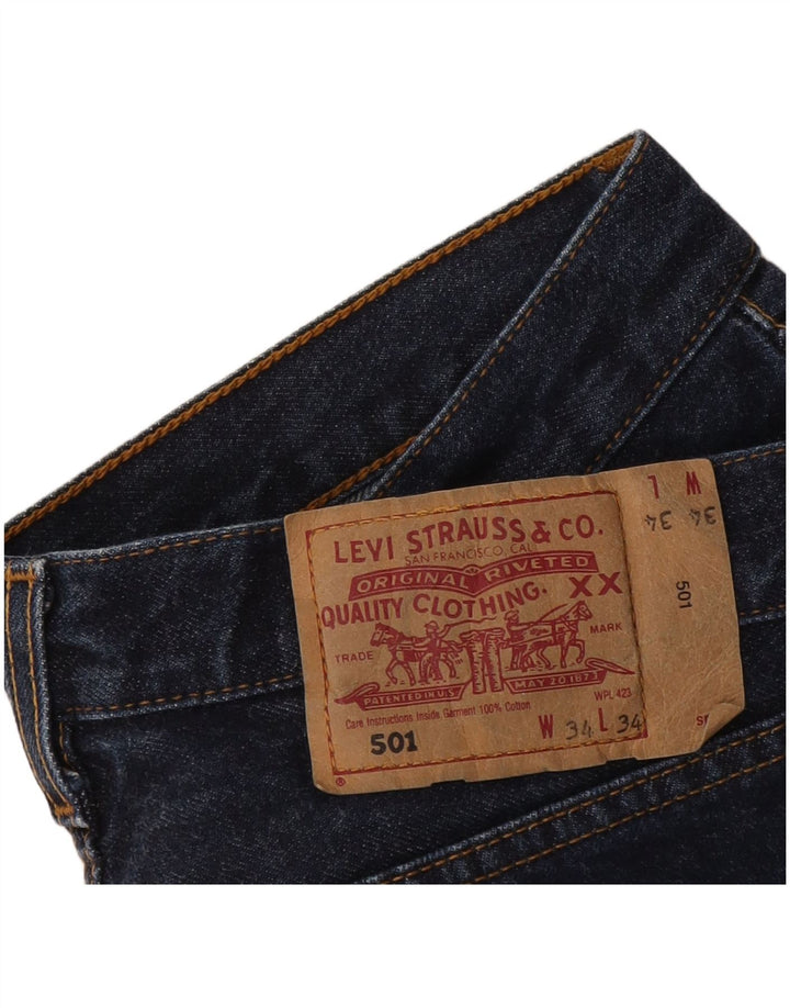 Levi's muške 501 traper kratke hlače W34 velike tamnoplave