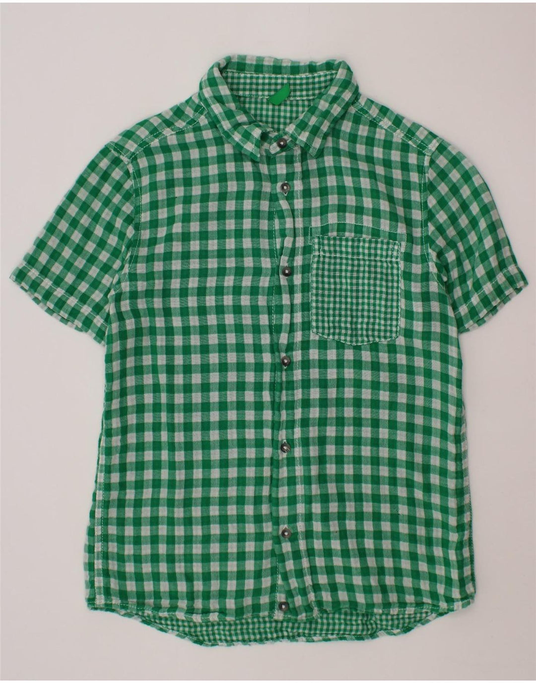 BENETTON majica kratkih rukava za dječake 10-11 godina, zelena gingham