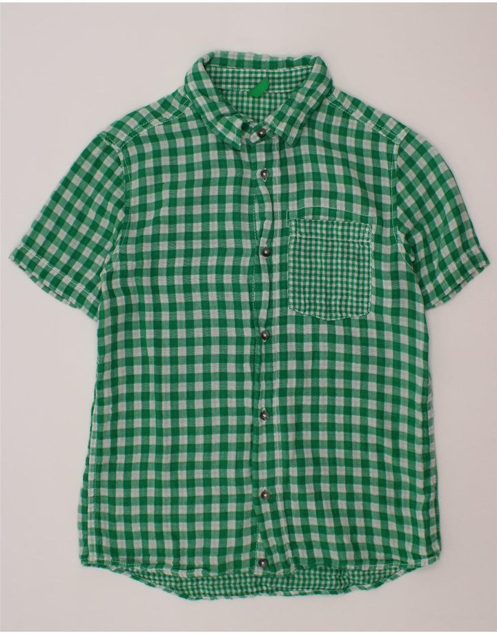 BENETTON majica kratkih rukava za dječake 10-11 godina, zelena gingham