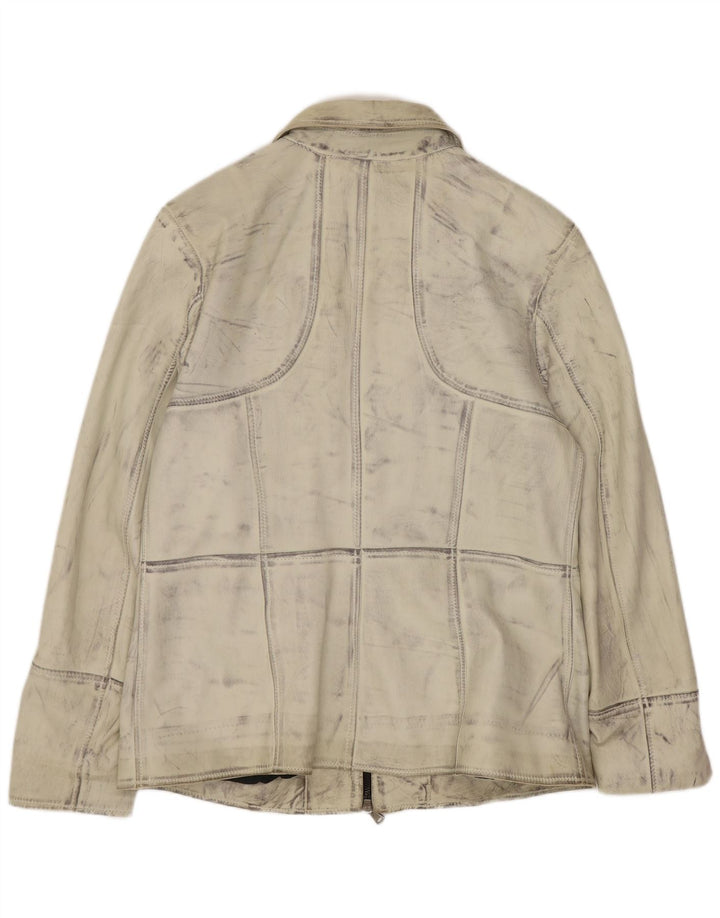 Vintage ženska kožna jakna UK 16 Large Off White