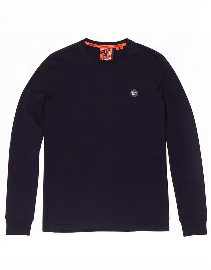 Superdry muška majica dugih rukava, srednje tamnoplavi pamuk