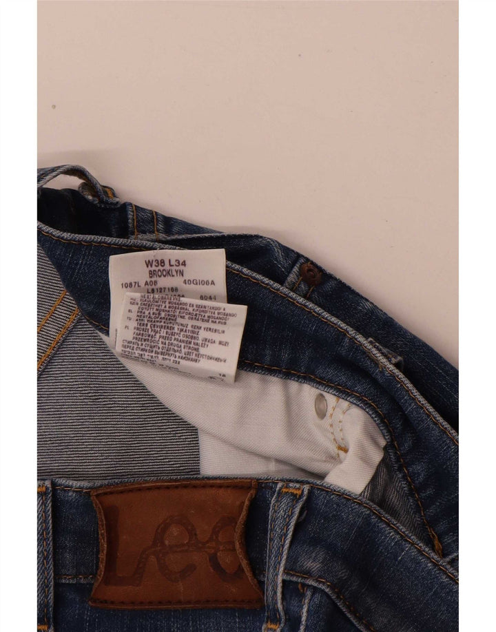Lee Mens Brooklyn Straight Jeans W38 L31 Plavi pamuk