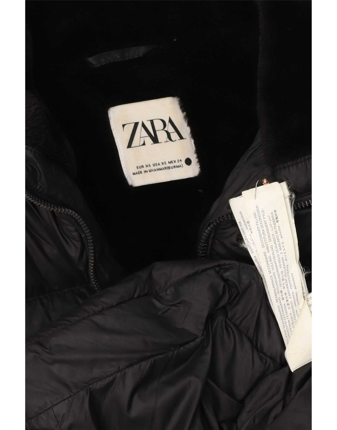 Zara ženska podstavljena jakna UK 6 XS crni poliester