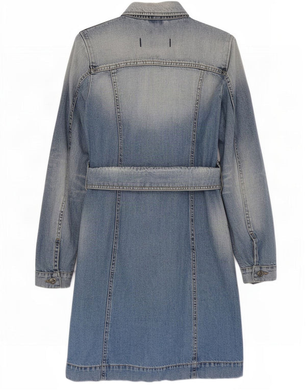 Gas Womens Denim Coat UK 10 Small Blue Cotton
