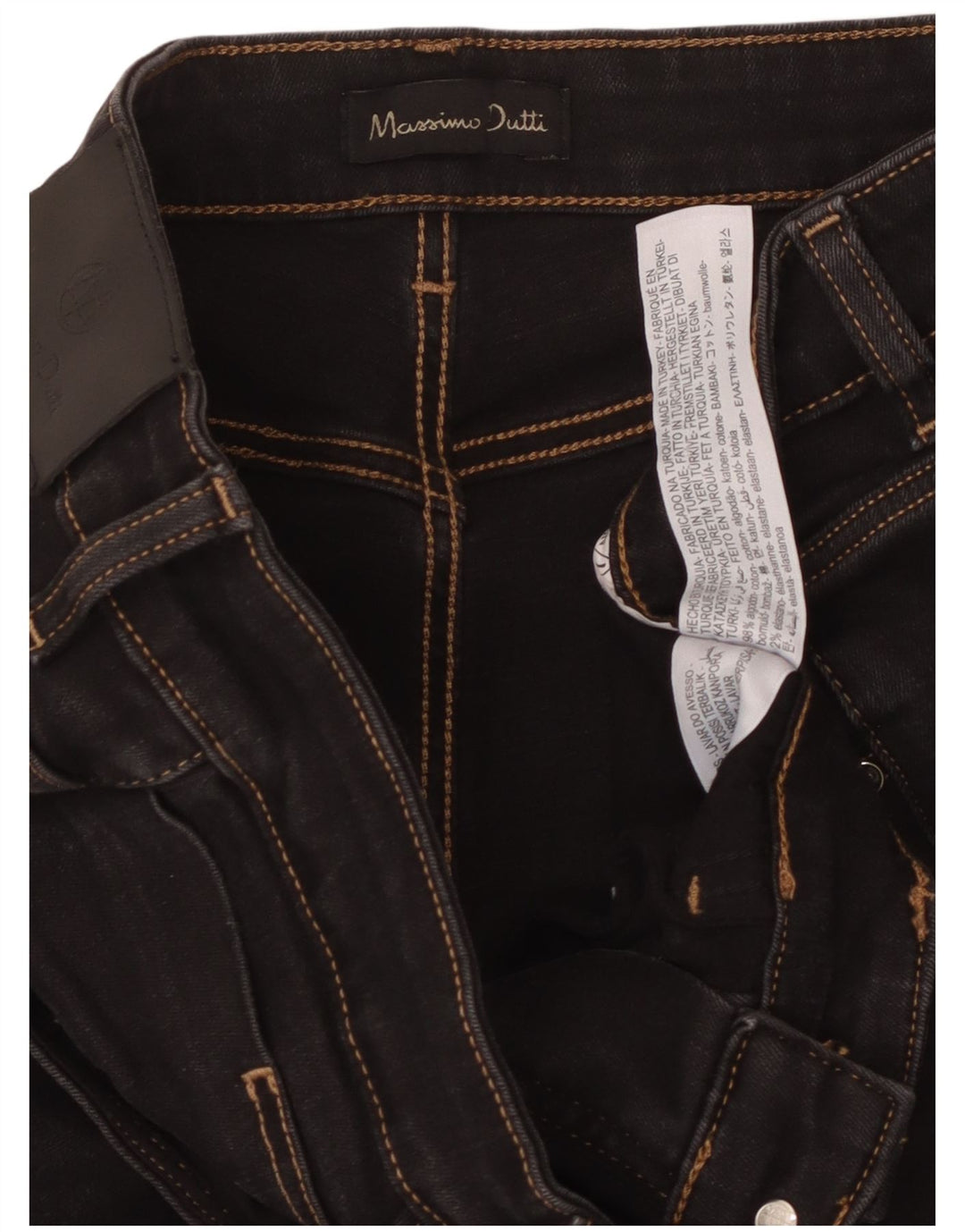 MASSIMO DUTTI Ženske bootcut traperice EU 42 Large W32 L32 Crni pamuk