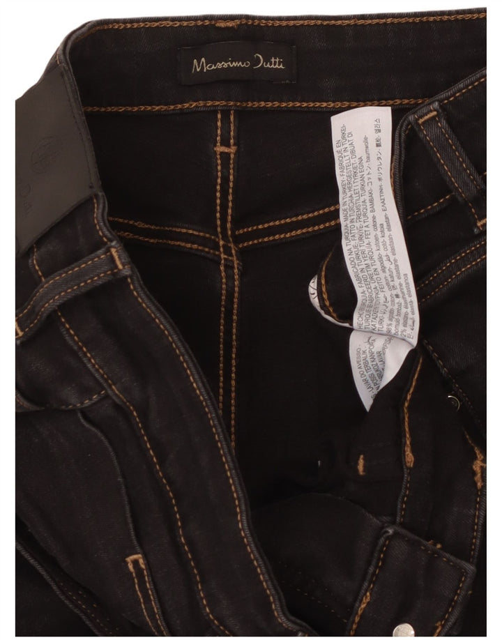 MASSIMO DUTTI Ženske bootcut traperice EU 42 Large W32 L32 Crni pamuk