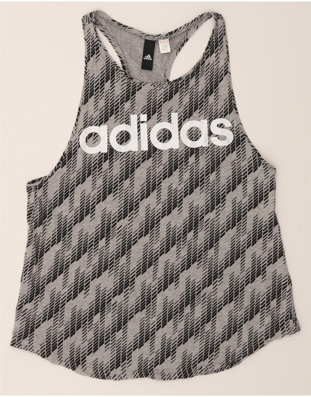 Adidas ženski grafički prsluk UK 12 srednje sivi geometrijski