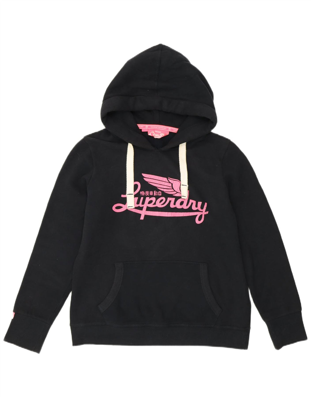 SUPERDRY Ženska majica s kapuljačom s grafičkim motivima UK 18 XL crni pamuk