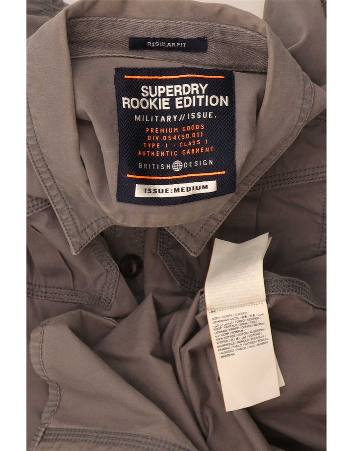 Superdry muška košulja standardnog kroja, srednje sivi pamuk
