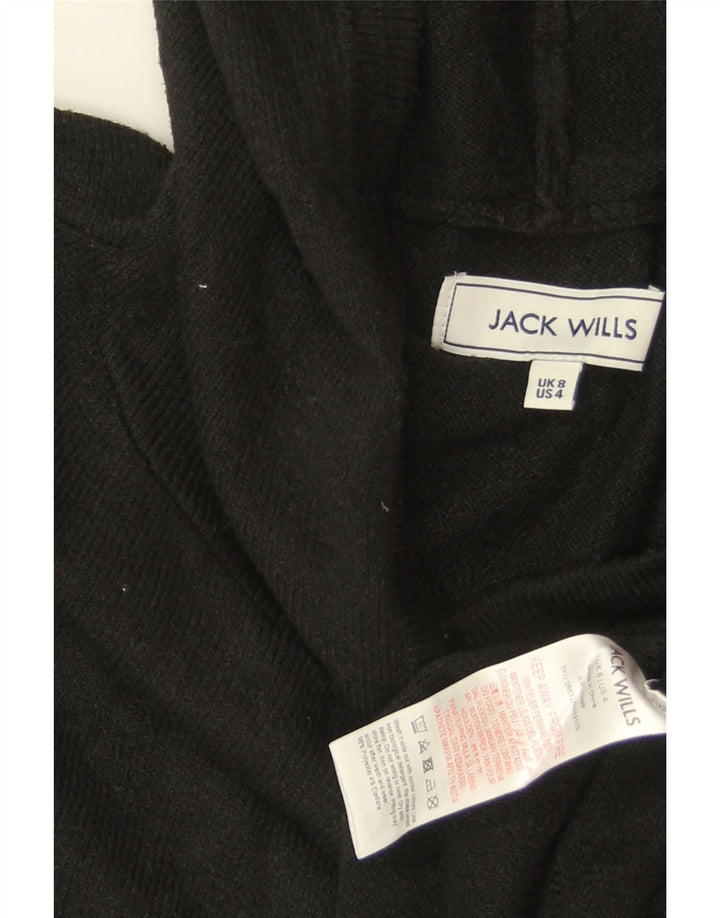 JACK WILLS Ženski džemper s kapuljačom UK 8 Mali crni poliester