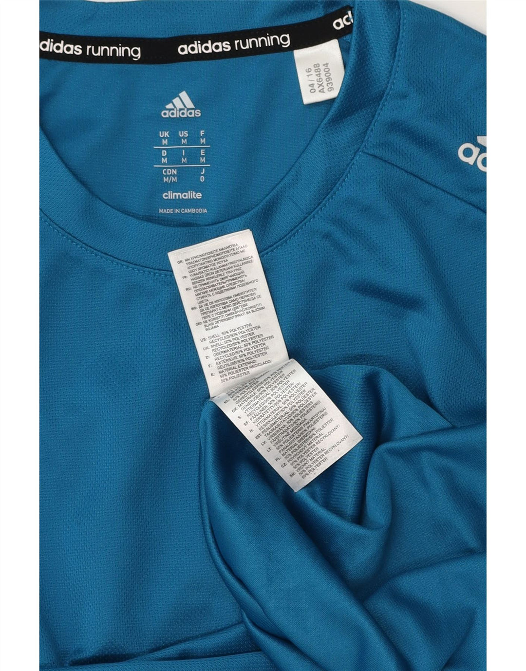ADIDAS muška majica Climalite s dugim rukavima srednje plave boje od poliestera