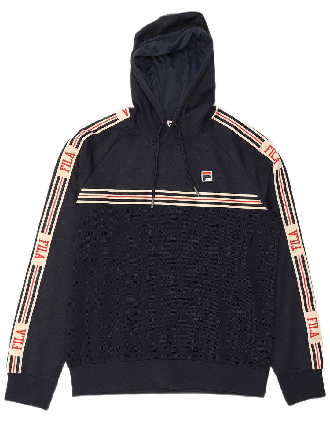 FILA Mens Graphic Hoodie Jumper Medium Navy Blue Polyester