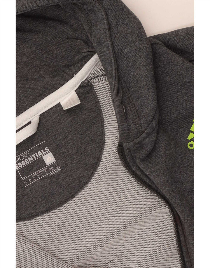 Adidas muški pulover s kapuljačom s patentnim zatvaračem veliki sivi