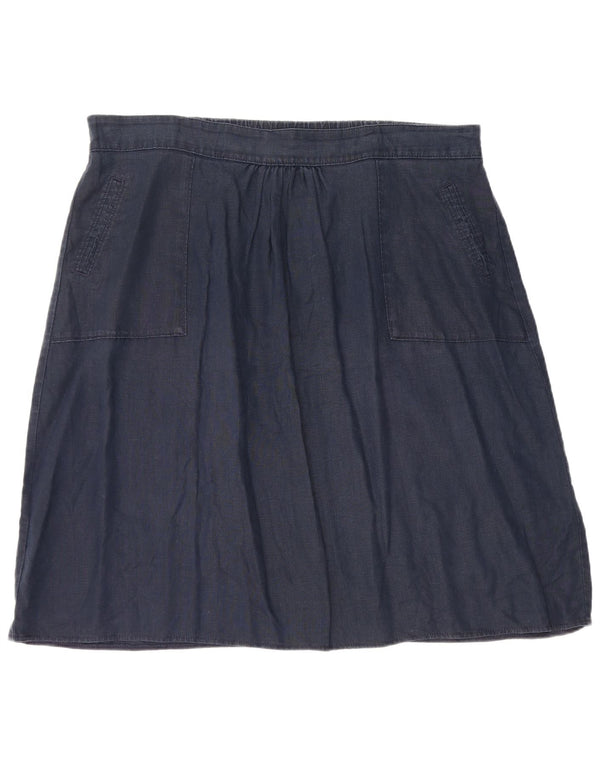 Marks & Spencer ženska suknja A-kroja W40 2XL tamnoplavi lan