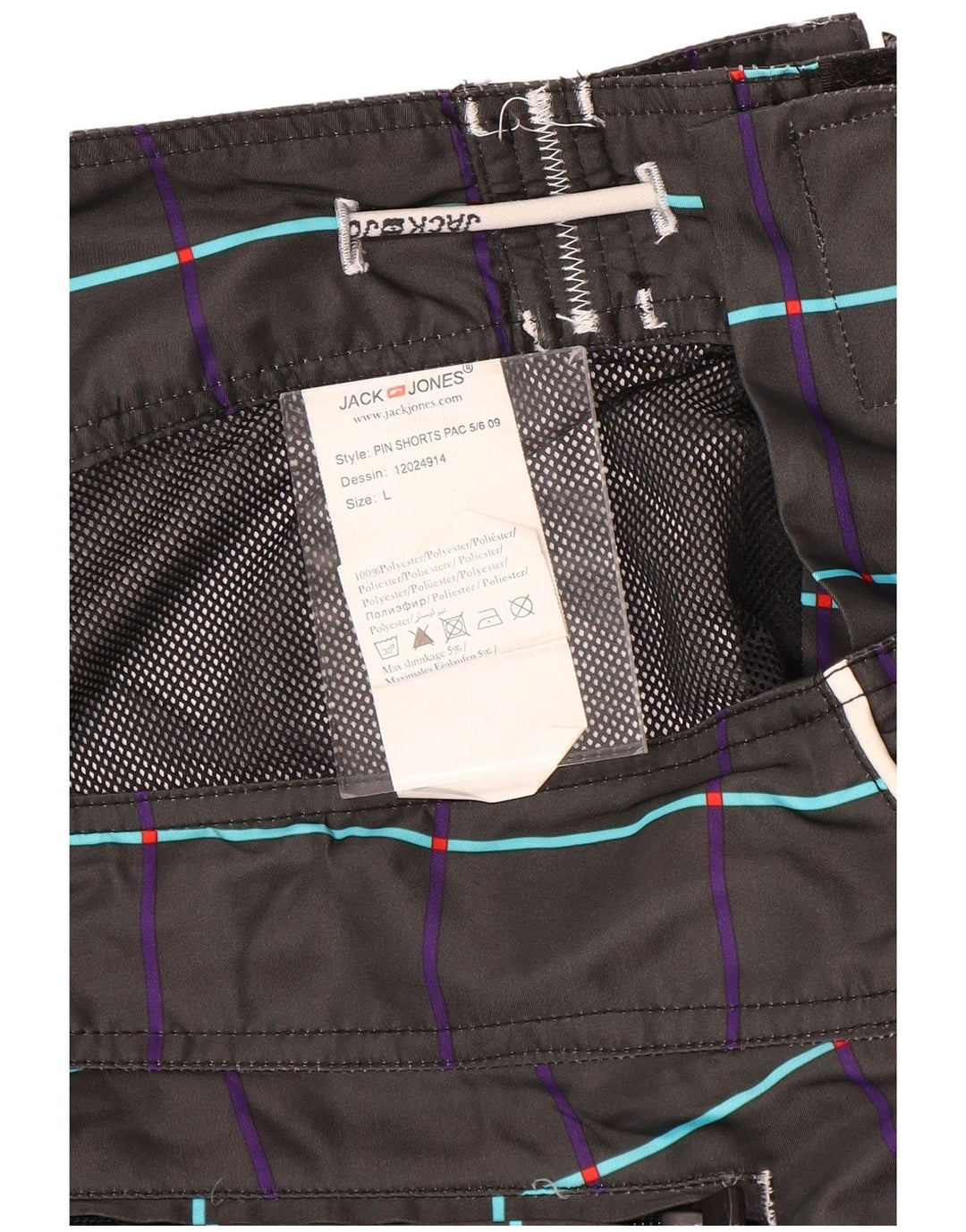 Jack & Jones muške kratke hlače za kupanje s grafičkim motivima, veliki crni poliester s cvjetnim motivima
