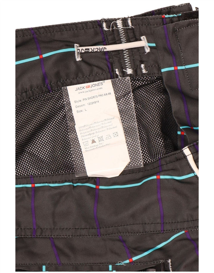 Jack & Jones muške kratke hlače za kupanje s grafičkim motivima, veliki crni poliester s cvjetnim motivima