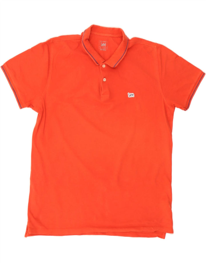 LEE Mens Regular Fit Polo Shirt Large Red Cotton Vintage Lee and Second-Hand Lee from Messina Hembry 