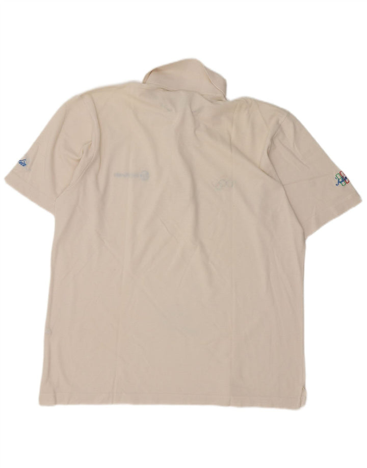 Velika bijela pamučna polo majica Sergio Tacchini za Olimpijske igre