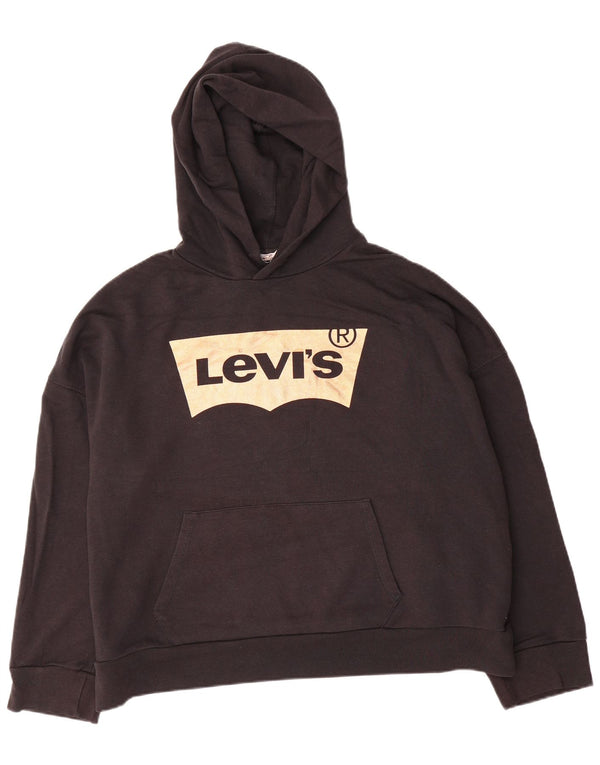 Levi's Ženska velika majica s kapuljačom s grafičkim motivima UK 16 Veliki crni pamuk