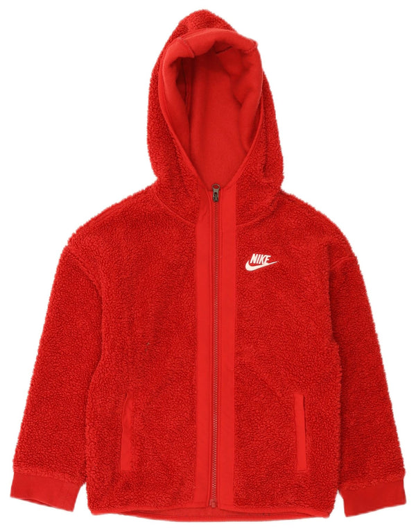 Nike pulover s kapuljačom od flisa s patentnim zatvaračem Nike 7-8 godina XS crveni poliester