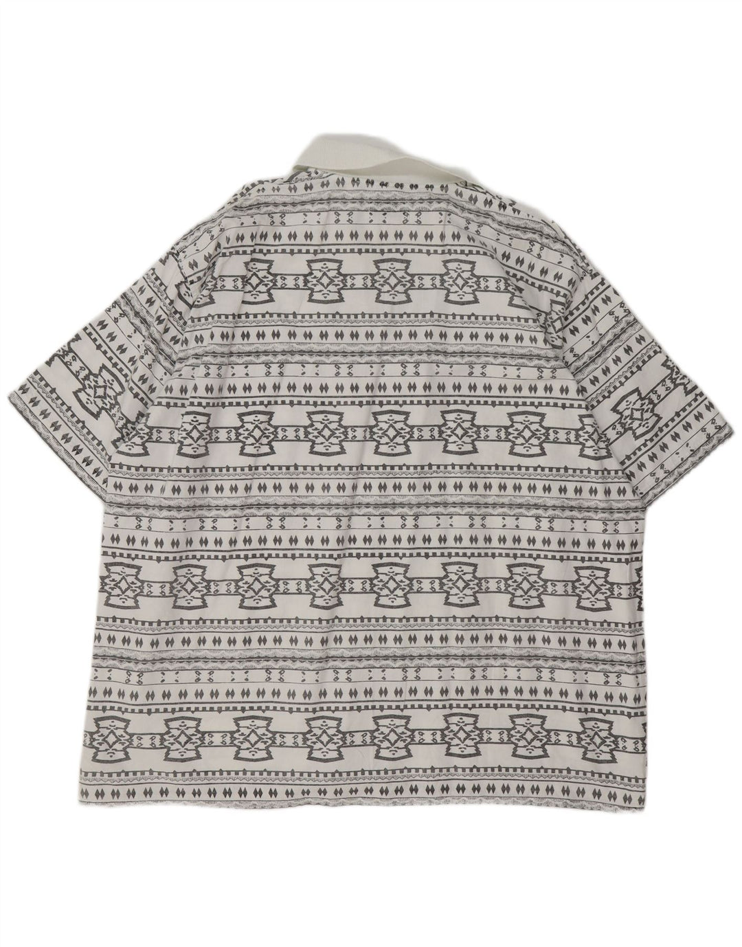 JOHN F GEE Muška pulover majica kratkih rukava 2XL bijeli geometrijski pamuk