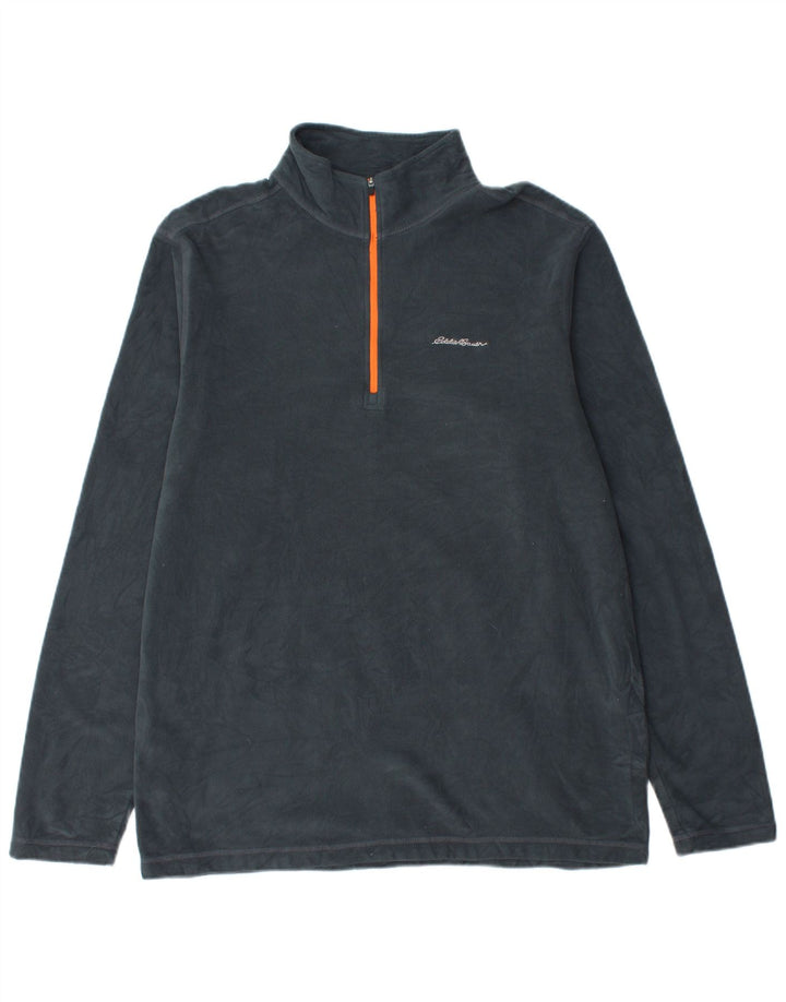 Eddie Bauer muški džemper od flisa s patentnim izrezom, veliki tamnoplavi poliester