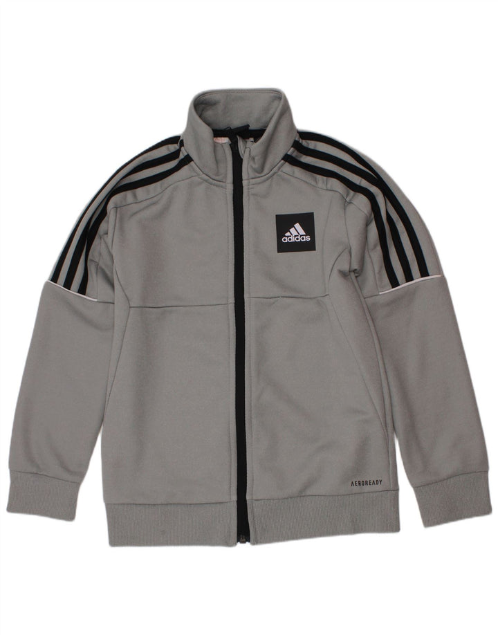 Adidas Boys Aeroready Gornja jakna trenirke 7-8 godina sivi poliester