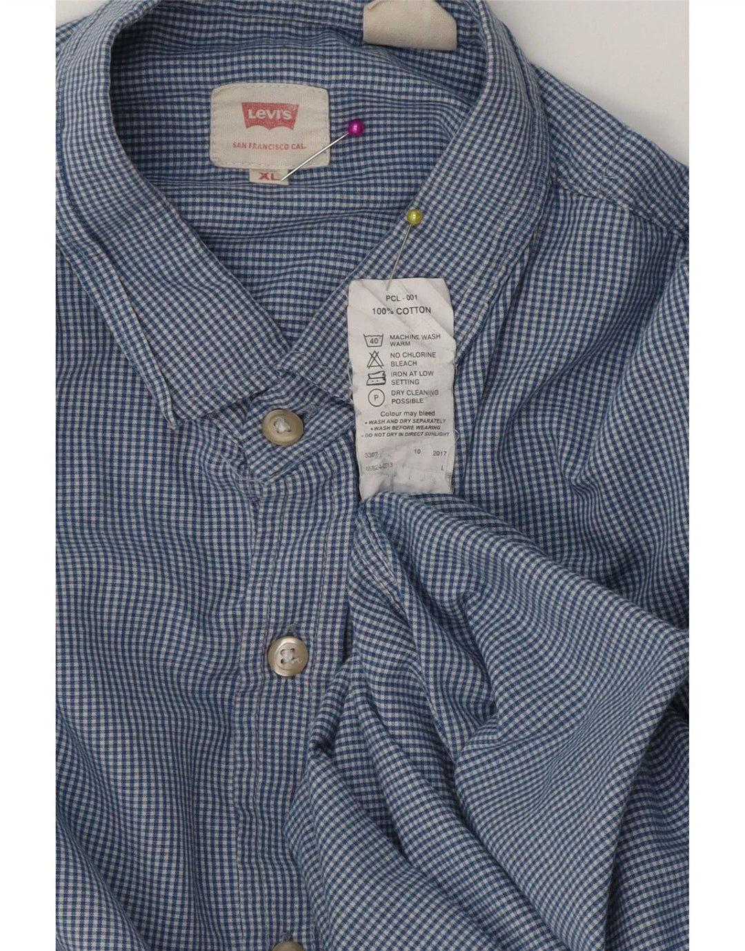 Levi's muška košulja XL plavi pamuk od ginghama