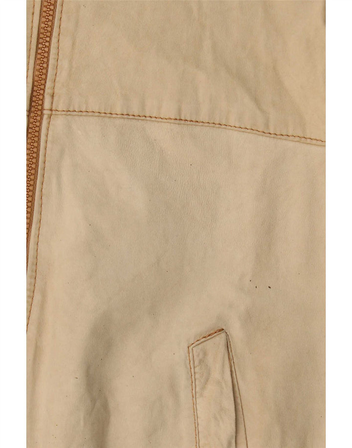 Vintage ženska bomber kožna jakna UK 14 srednje bež