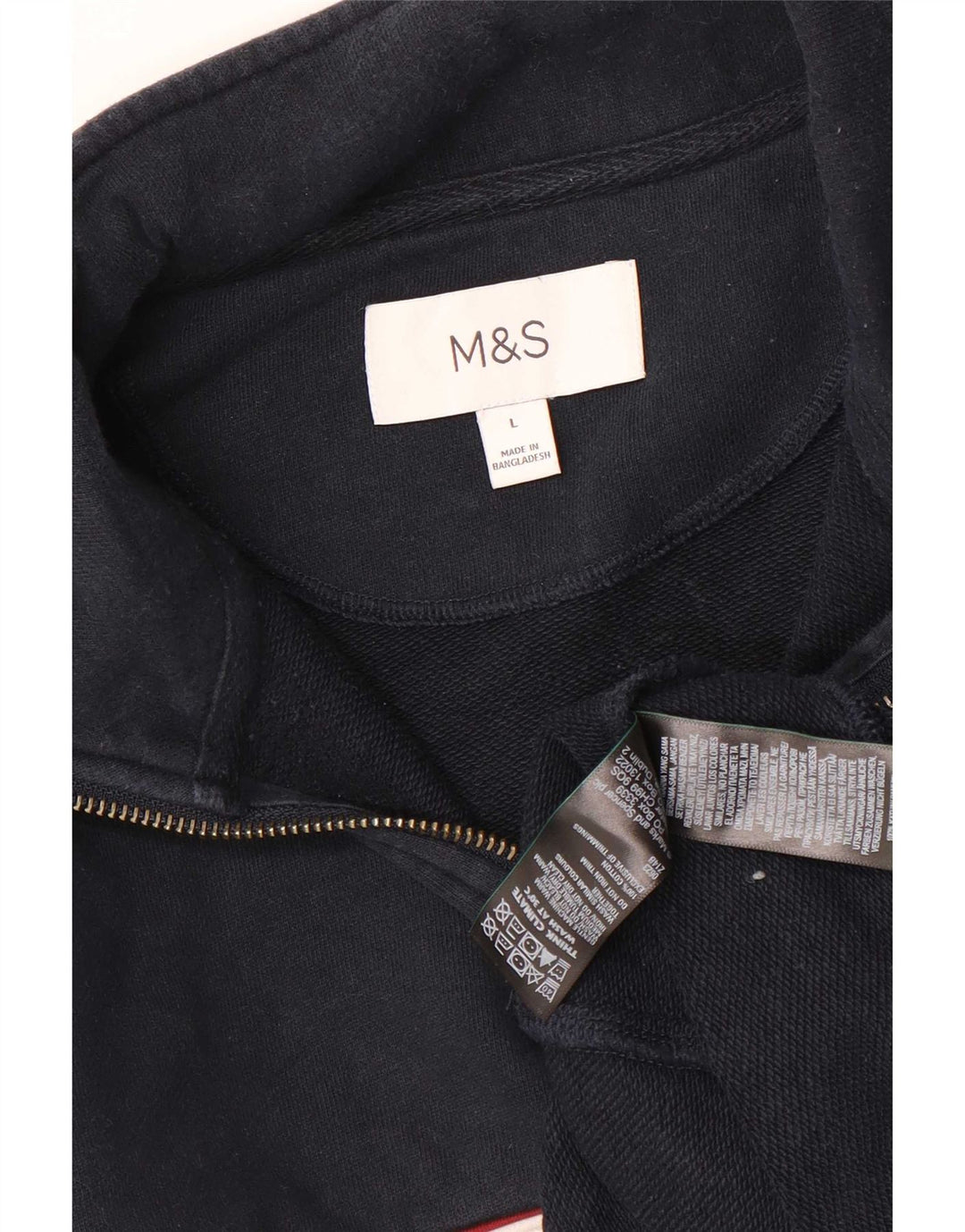 Marks & Spencer muška majica s izrezom s patentnim zatvaračem, velika mornarsko plava boja