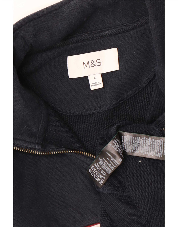 Marks & Spencer muška majica s izrezom s patentnim zatvaračem, velika mornarsko plava boja
