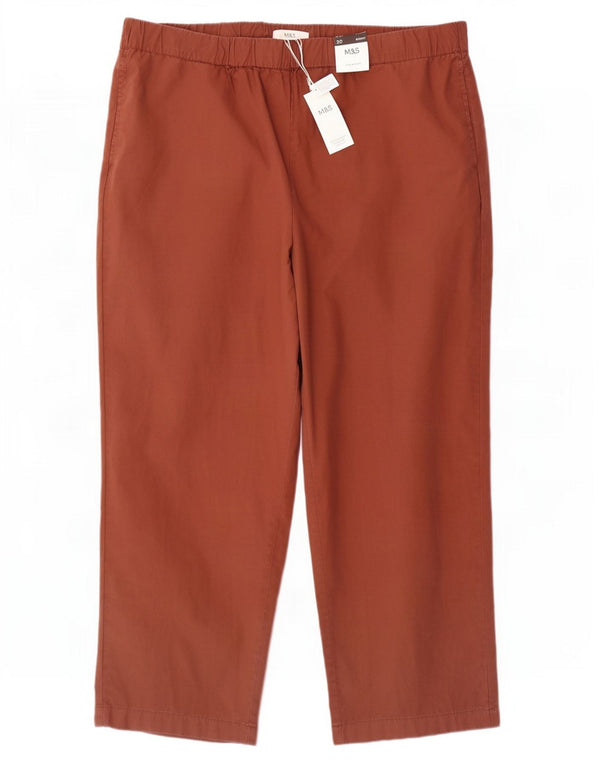 Marks & Spencer ženske ležerne hlače visokog struka UK 20 2XL W40 L26 smeđe