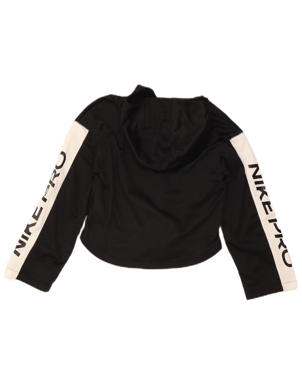Nike Girls Graphic Crop majica s kapuljačom 12-13 Years Large Black Colourblock