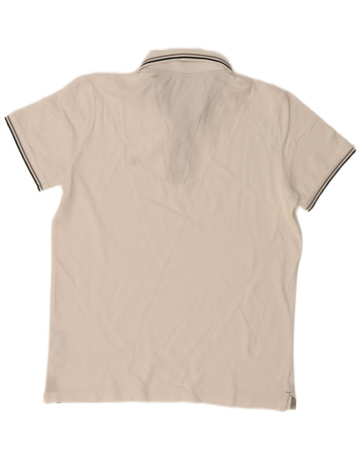 CHAMPION Mens Polo Shirt Small White Cotton